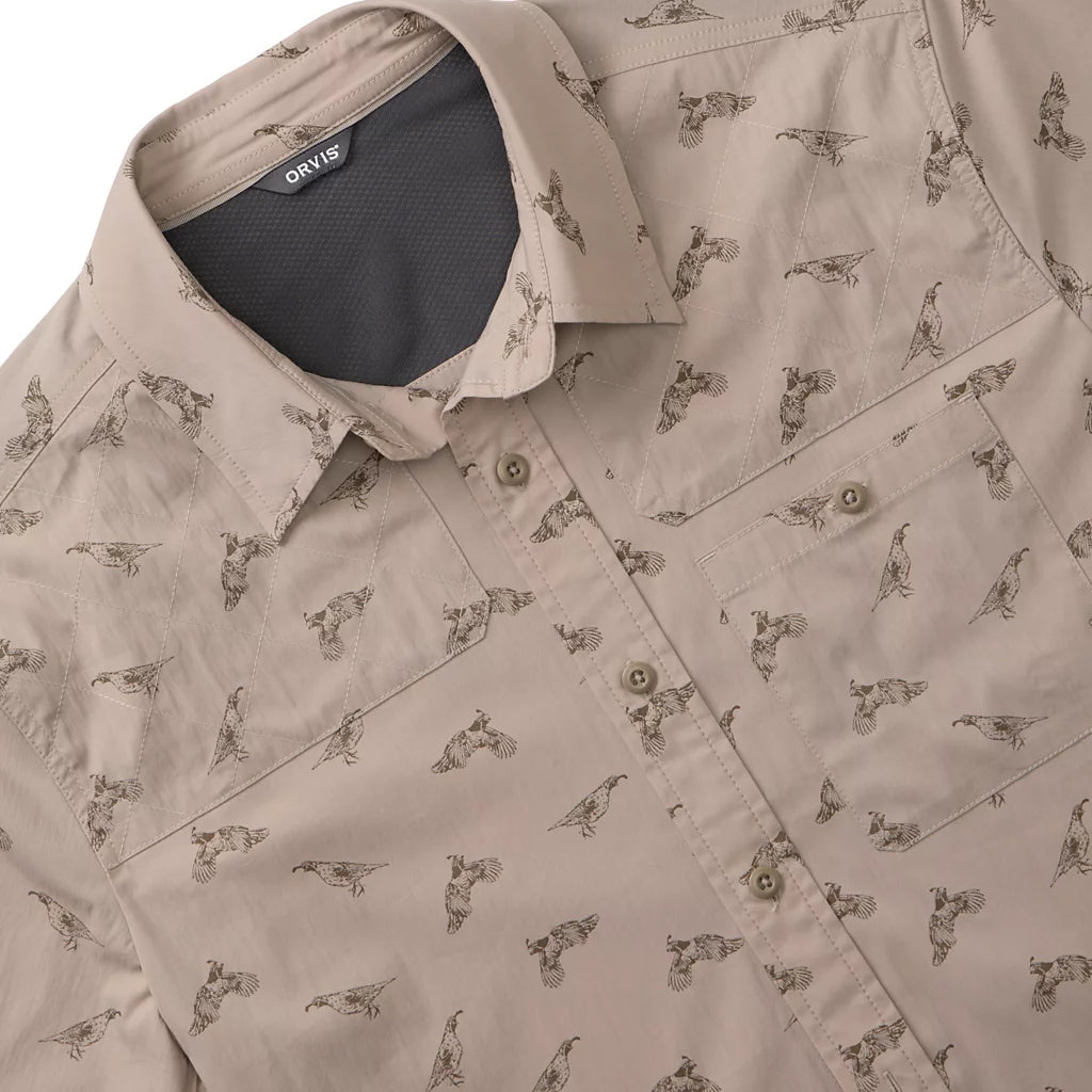 Featherweight Short Sleeve Shooting Shirt- Quail Bird Print