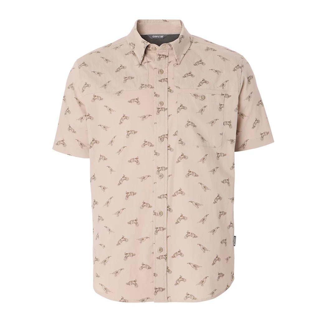 Featherweight Short Sleeve Shooting Shirt- Quail Bird Print