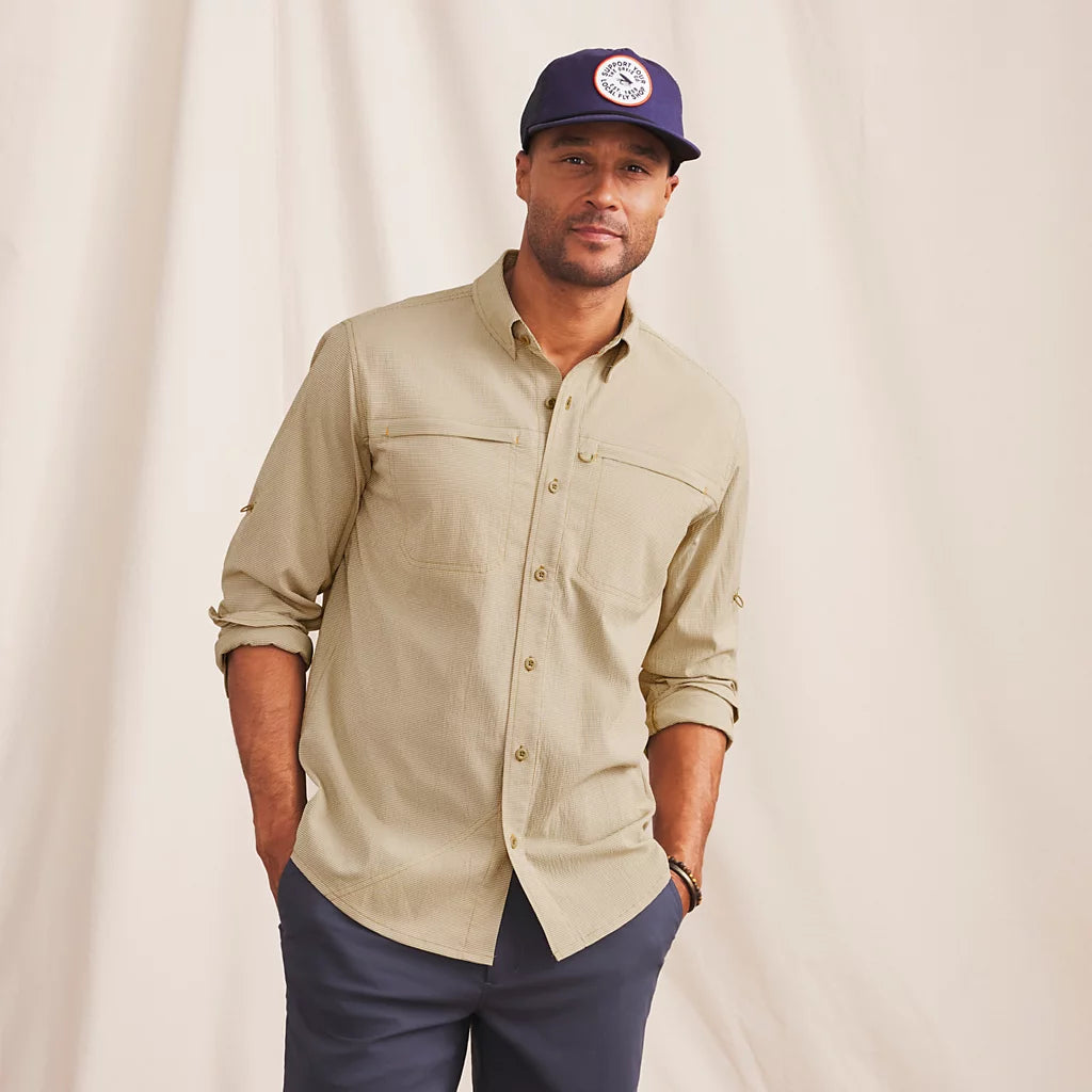 Open Air Caster Long Sleeve Shirt- Khaki/Snow
