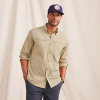 Open Air Caster Long Sleeve Shirt- Khaki/Snow