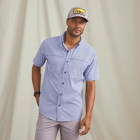 Open Air Caster Short Sleeve Shirt- Ultramarine/White