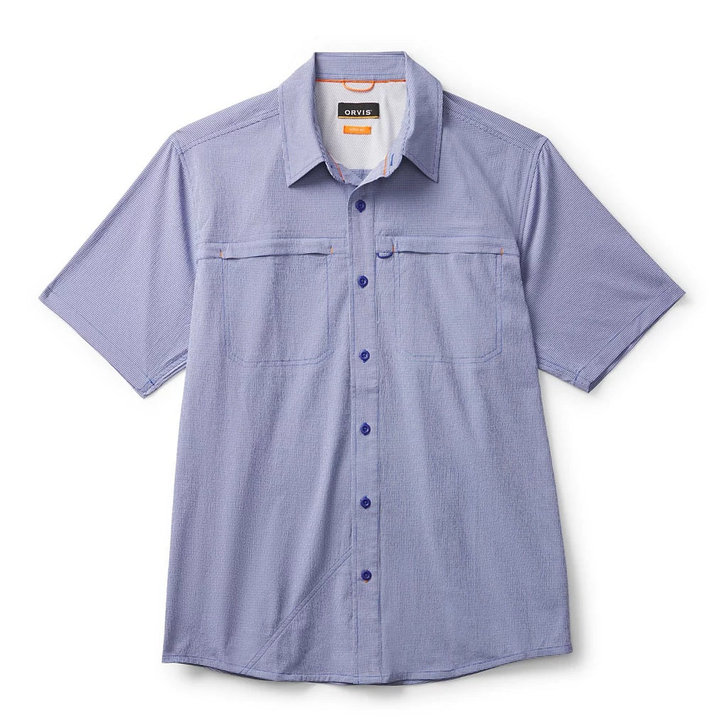 Open Air Caster Short Sleeve Shirt- Ultramarine/White