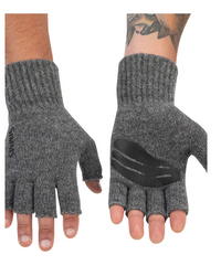 Wool Half Finger Mitt - Steele