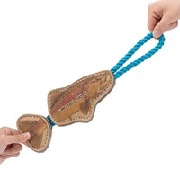 Natural Leather Jointed Trout Tug Dog Toy