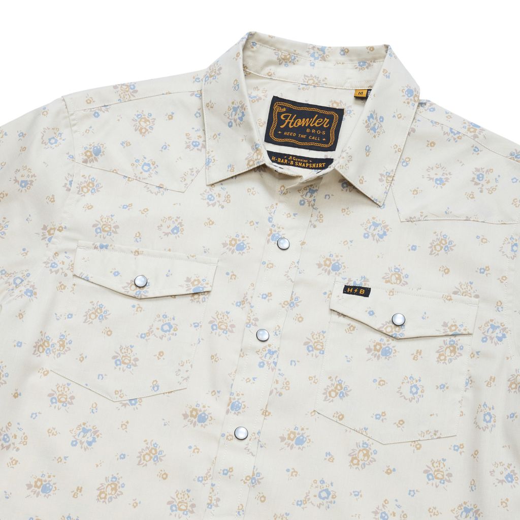 H Bar B Snapshirt- Bouquets Beige