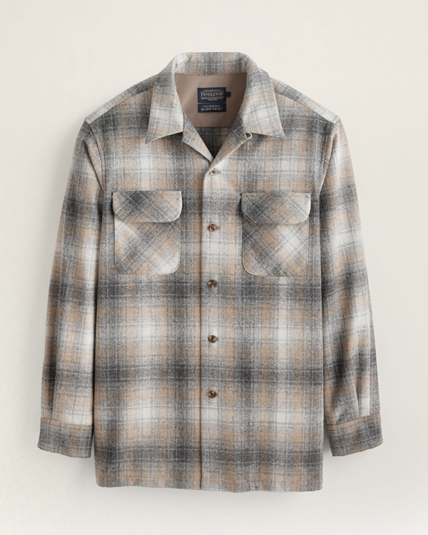 Board Shirt- Grey Mix/Tan Mix Plaid