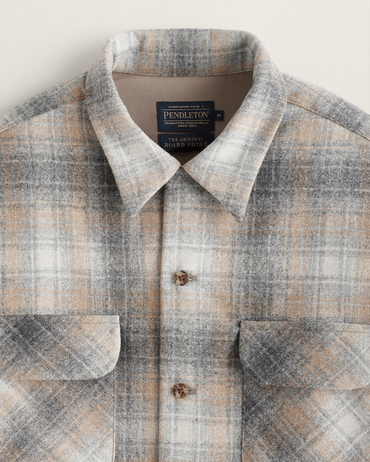 Board Shirt- Grey Mix/Tan Mix Plaid