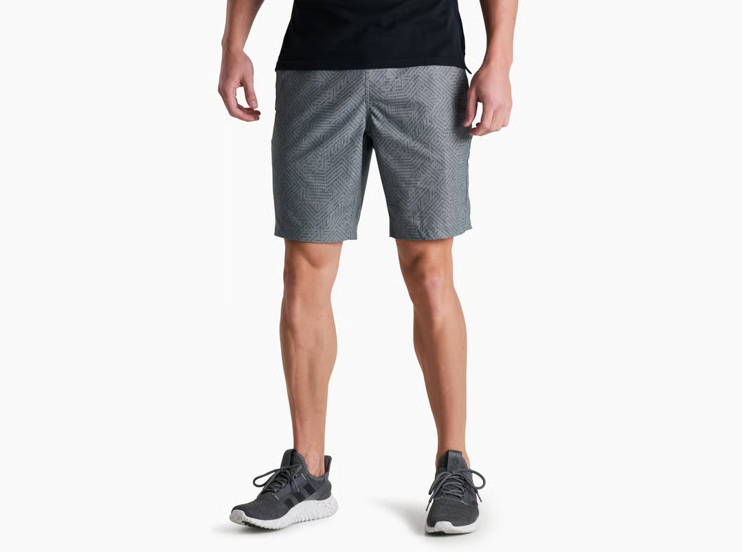Getaway Shorts- Gunmetal Geo Texture