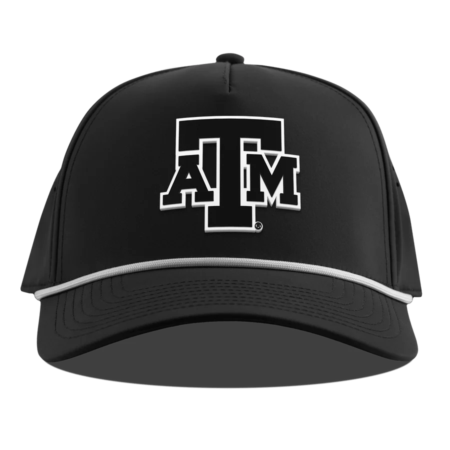 Texas A&M University Curved 5 Panel Rope Hat - Black