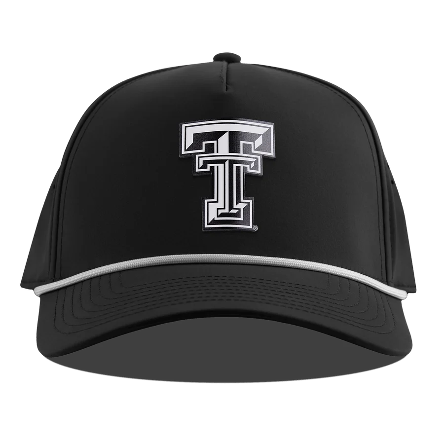 Texas Tech University Curved 5 Panel Rope Hat - Black
