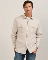 Burnside Flannel Shirt- Ecru Donegal Heather