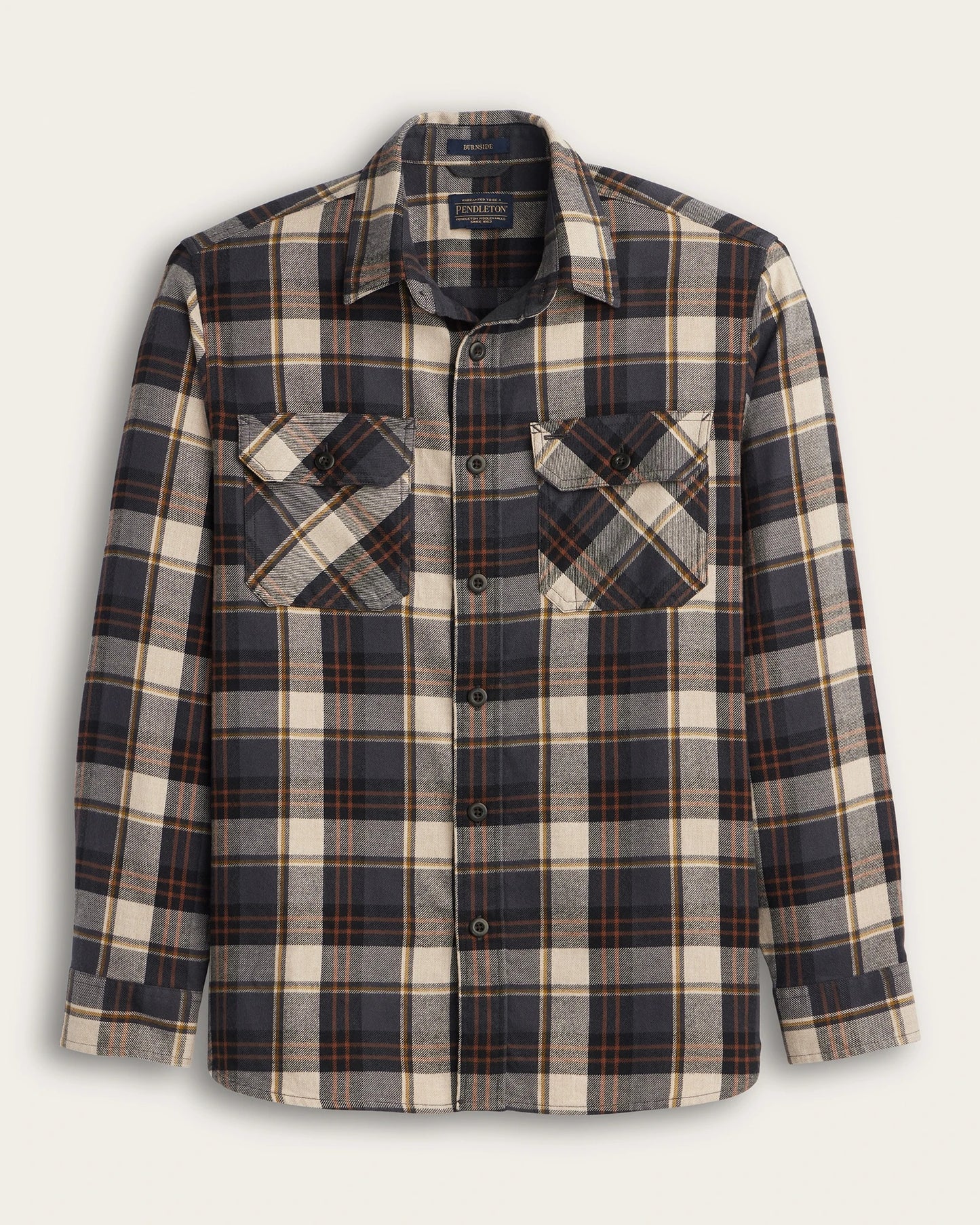 Burnside Flannel Shirt- Natural/Charcoal Plaid