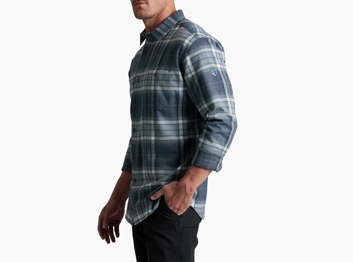 Fugitive Flannel Shirt- Steel Blue