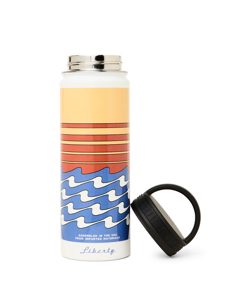 Metal Water Bottle- White/Dusk Fish
