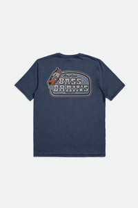 Bass Brains Boat T-Shirt - Washed Navy