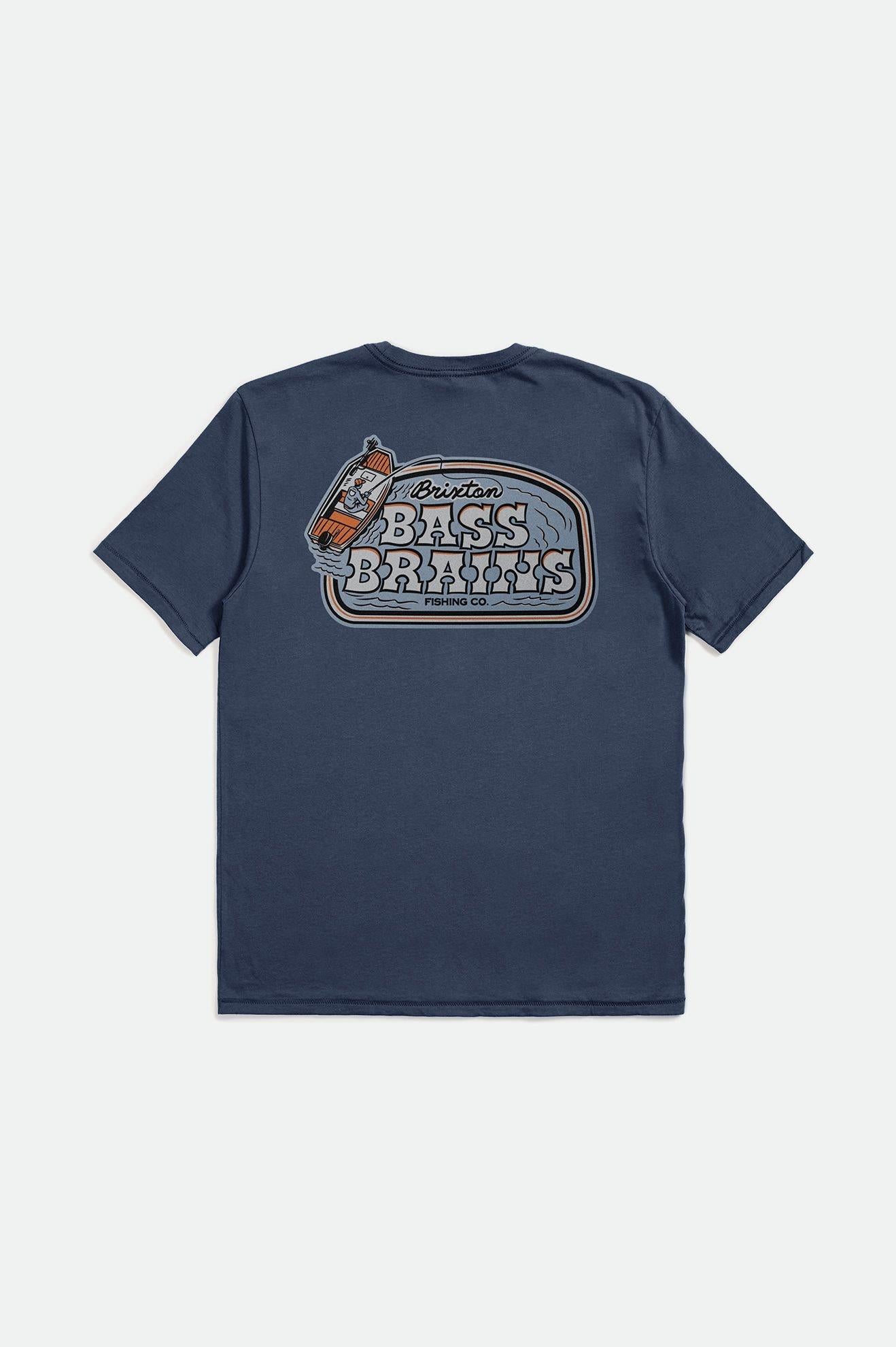 Bass Brains Boat T-Shirt - Washed Navy