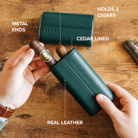 Premium 3 Cigar Travel Case