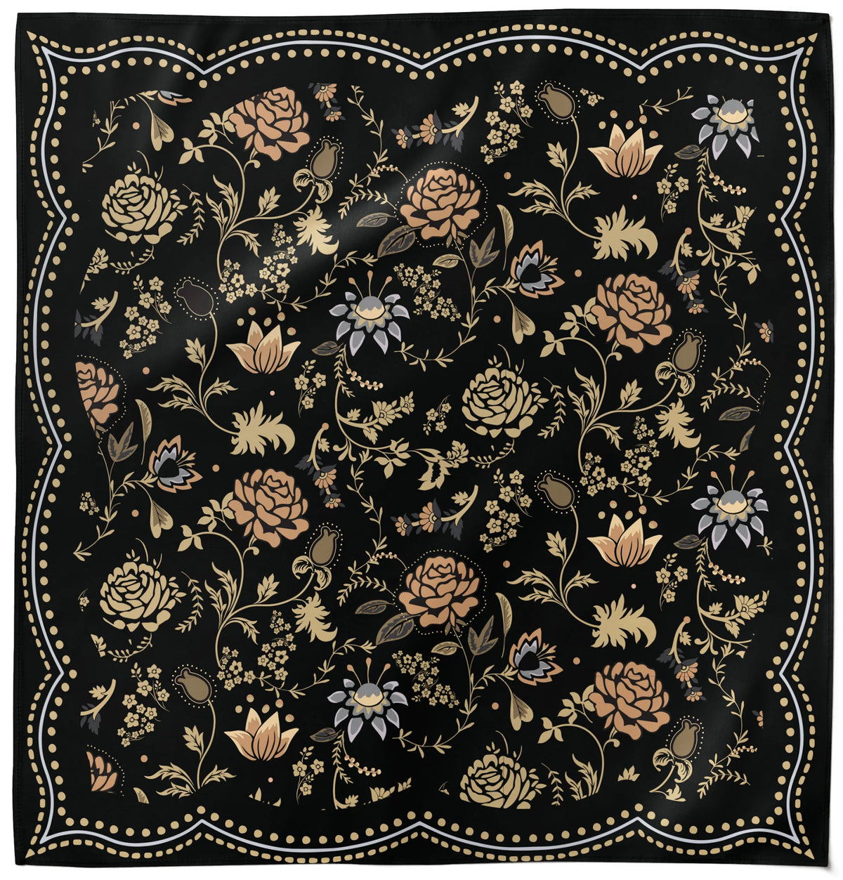 Bandana Scarf - Black Floral