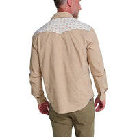 H Bar B Tech Long Sleeve Shirt- Rancher Floral Brown Rice