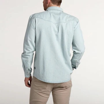 Dust Up Denim Snapshirt- Garth Light Wash
