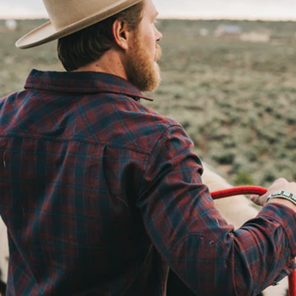 Harkers Flannel: Barrett Plaid- Burgundy