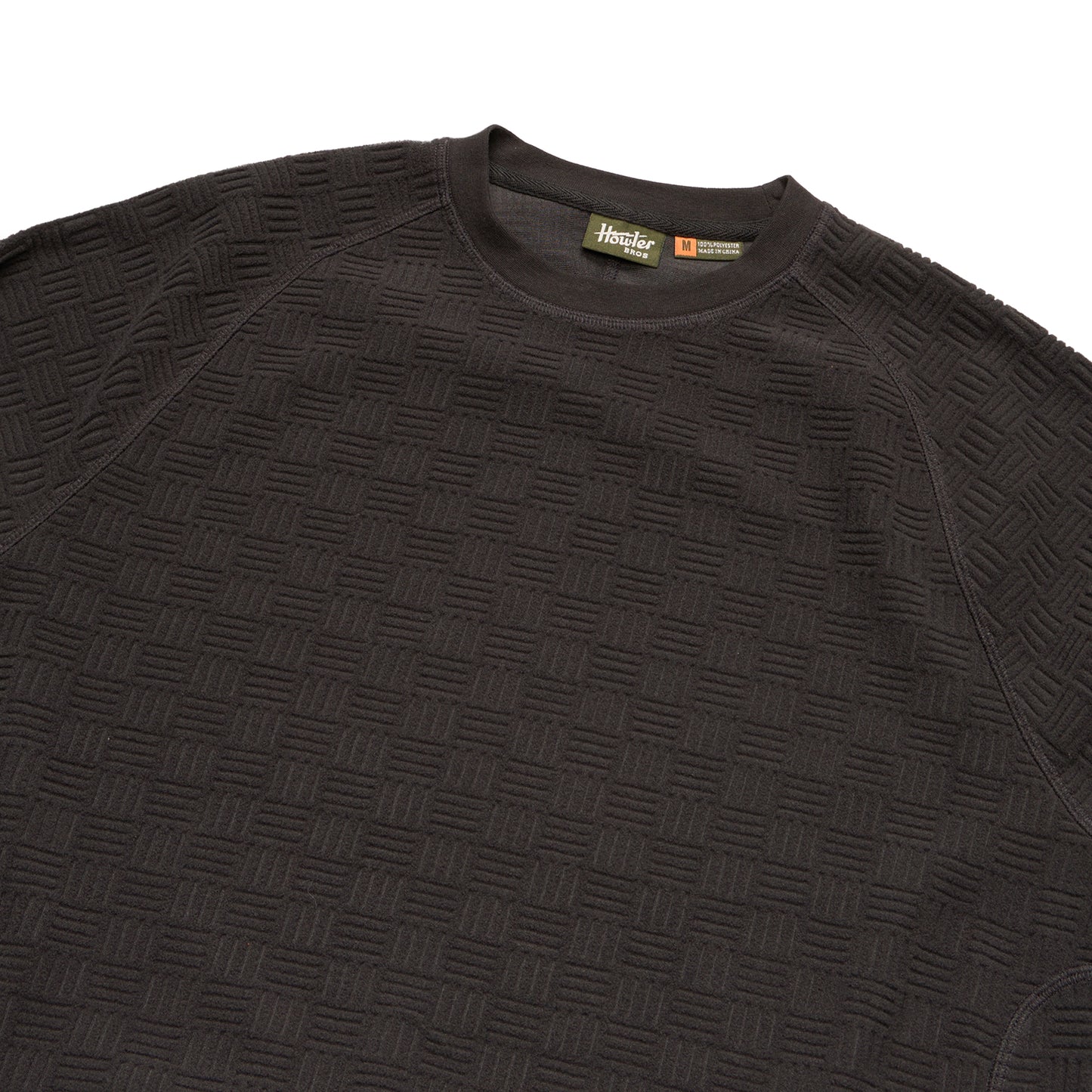 Eleos Fleece Crewneck - Grids Antique Black