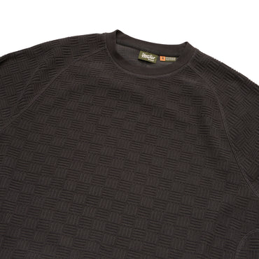 Eleos Fleece Crewneck - Grids Antique Black