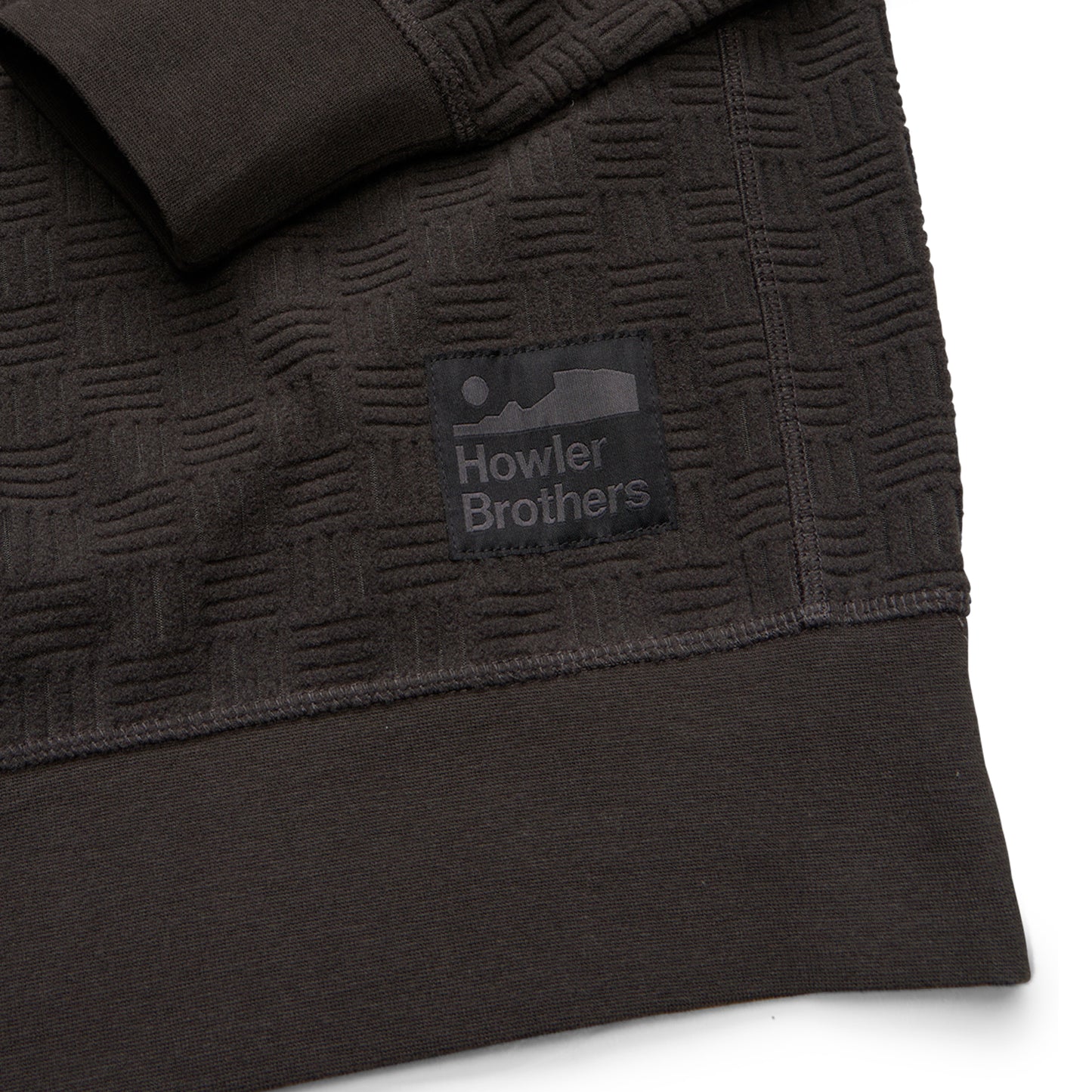 Eleos Fleece Crewneck - Grids Antique Black