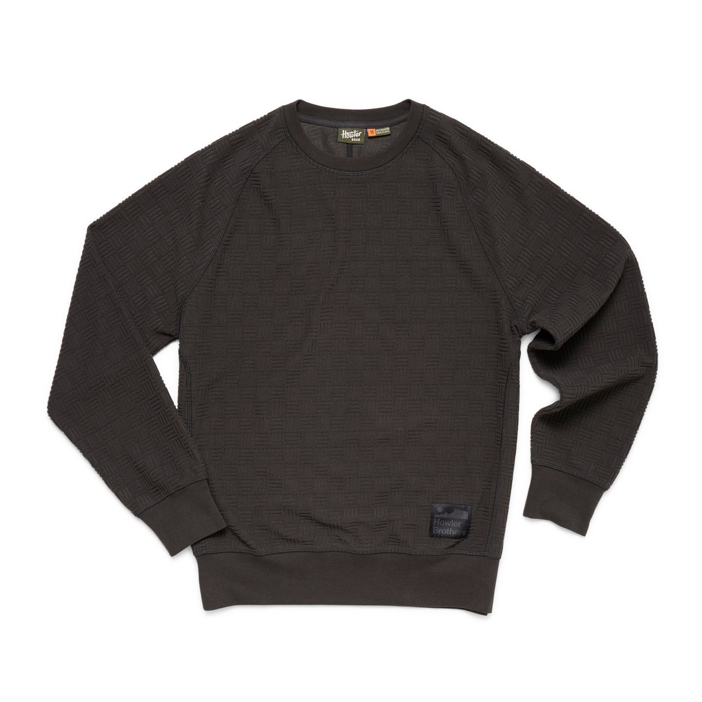 Eleos Fleece Crewneck - Grids Antique Black