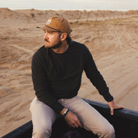 Eleos Fleece Crewneck - Grids Antique Black