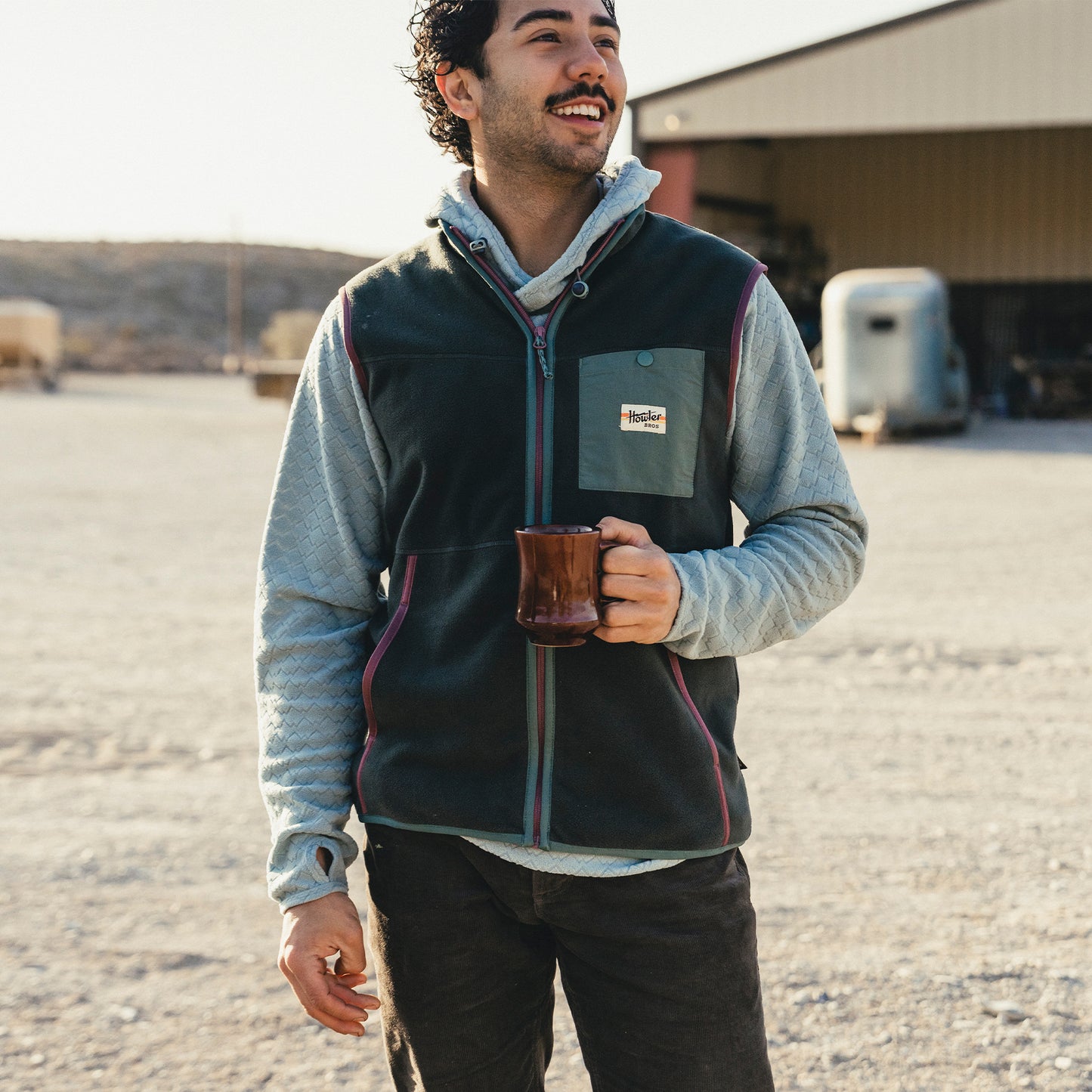 Free Range Fleece Vest- Antique Black