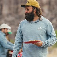 Palo Duro Fleece Hoodie- Mountain Grid Iron Blue