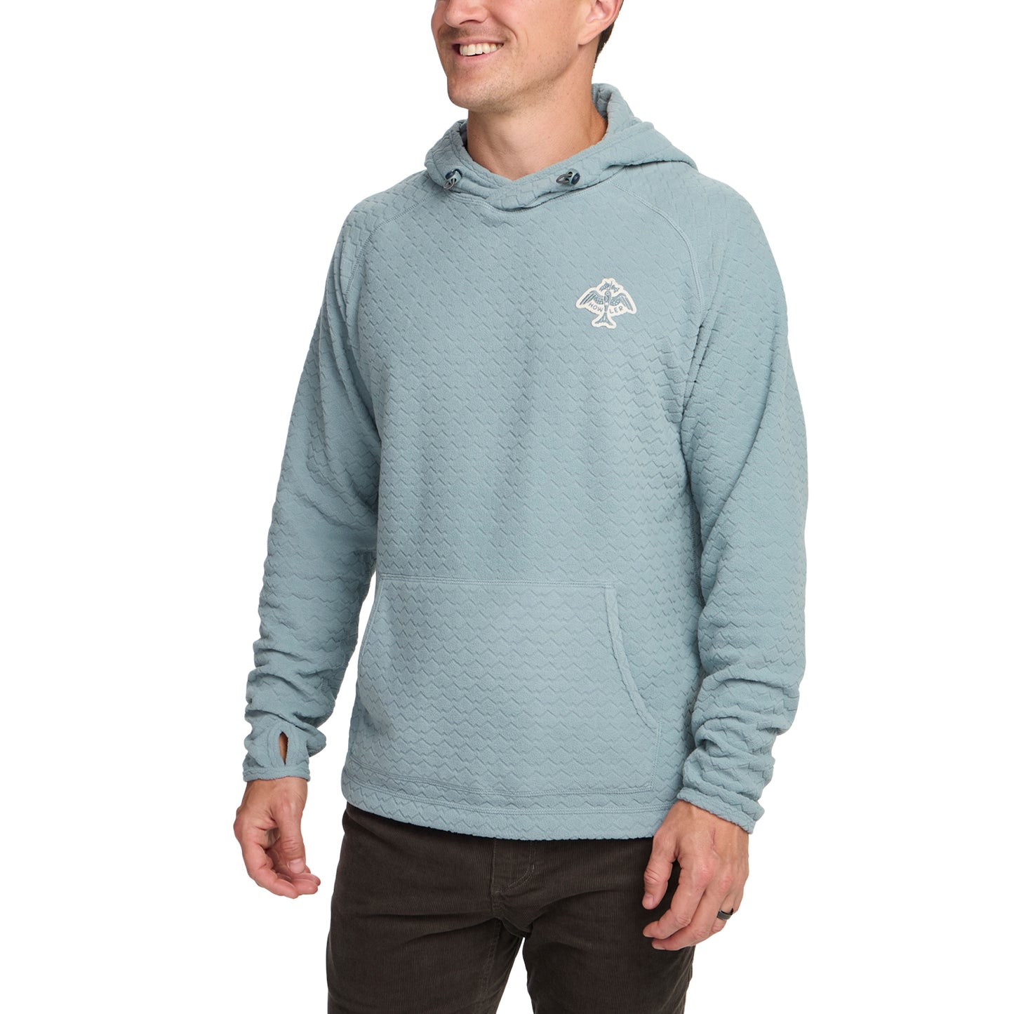 Palo Duro Fleece Hoodie- Mountain Grid Iron Blue