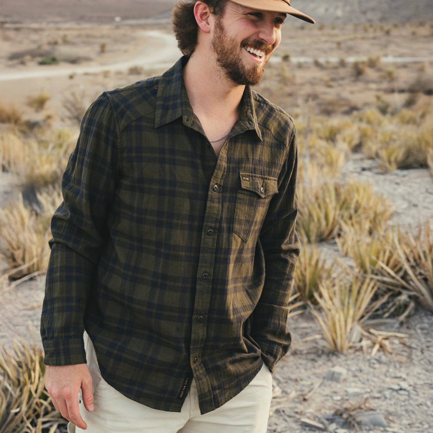 La Grange Lightweight Flannel- Cohen Plaid Dark Olive