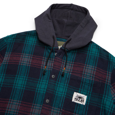 Salvo Hooded Blanket Flannel- Mesa Plaid/Midnight