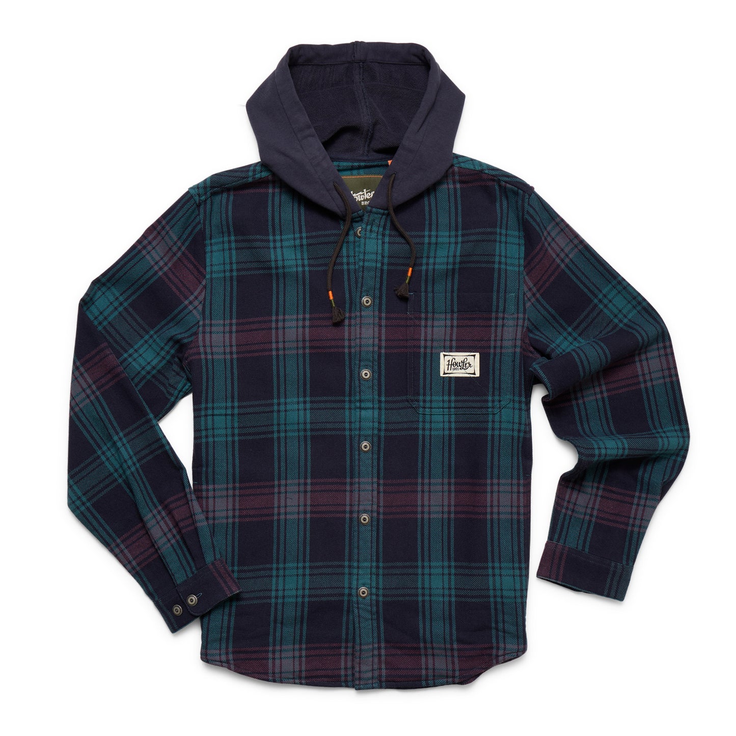 Salvo Hooded Blanket Flannel- Mesa Plaid/Midnight