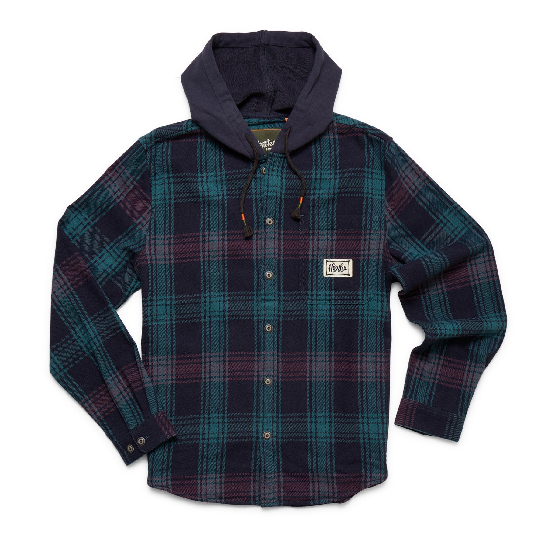 Salvo Hooded Blanket Flannel- Mesa Plaid/Midnight