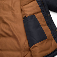 Rounder Quilted Jacket- Dark Blue/Duck Brown
