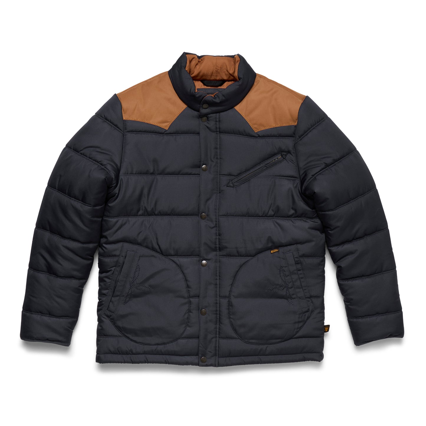 Rounder Quilted Jacket- Dark Blue/Duck Brown
