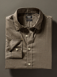 The Movement Shirt-Charcoal Tan Gingham