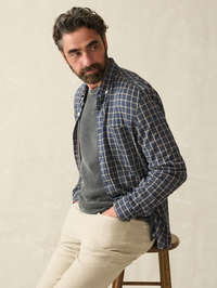 Coastline Knit Shirt - Twilight Check