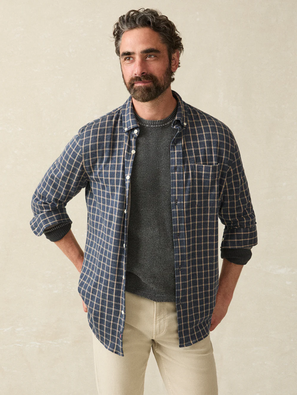 Coastline Knit Shirt - Twilight Check