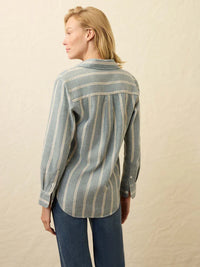 Women's Nazare Flannel Relaxed Shirt - Blue Cove