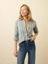 Women's Nazare Flannel Relaxed Shirt - Blue Cove