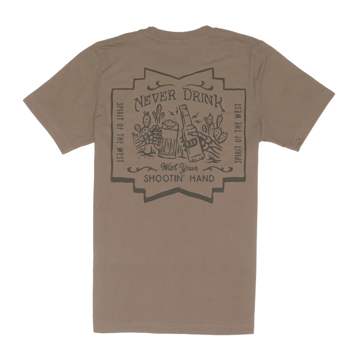 Shootin' Hand Salud T-Shirt- Light Brown