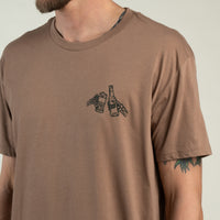Shootin' Hand Salud T-Shirt- Light Brown