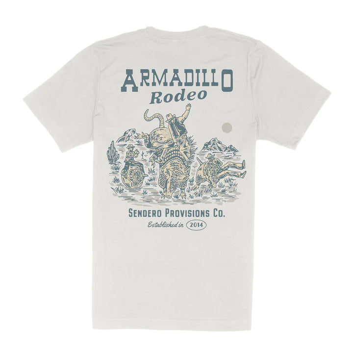 Armadillo Rodeo T-Shirt- Vintage White