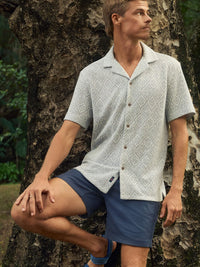 Oasis Camp Shirt - Blue Island Medallion
