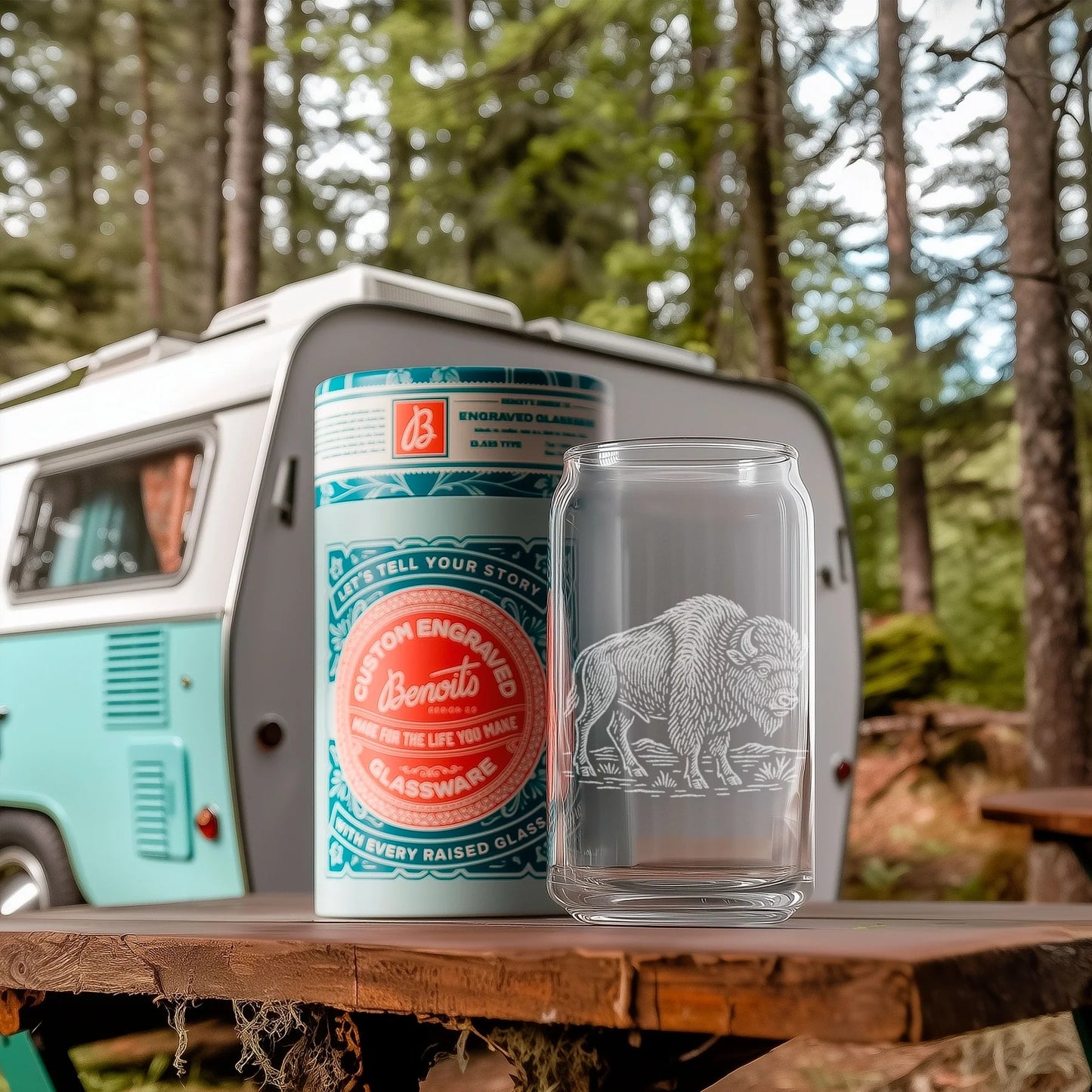 Western Buffalo Drinking Glasses- Beer Can