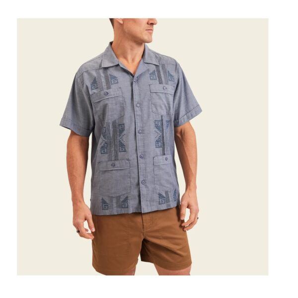 Guayabera Shirt- Indigo Blue Oxford